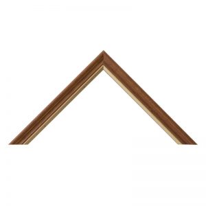 Κορνίζα Καρύδι με Μαύρο & Χρυσό 20x15mm